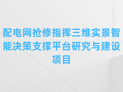 配电网抢修指挥三维实景智能决策支撑平台研究与建设项目-这就是产品