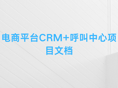电商平台CRM+呼叫中心项目文档-这就是产品
